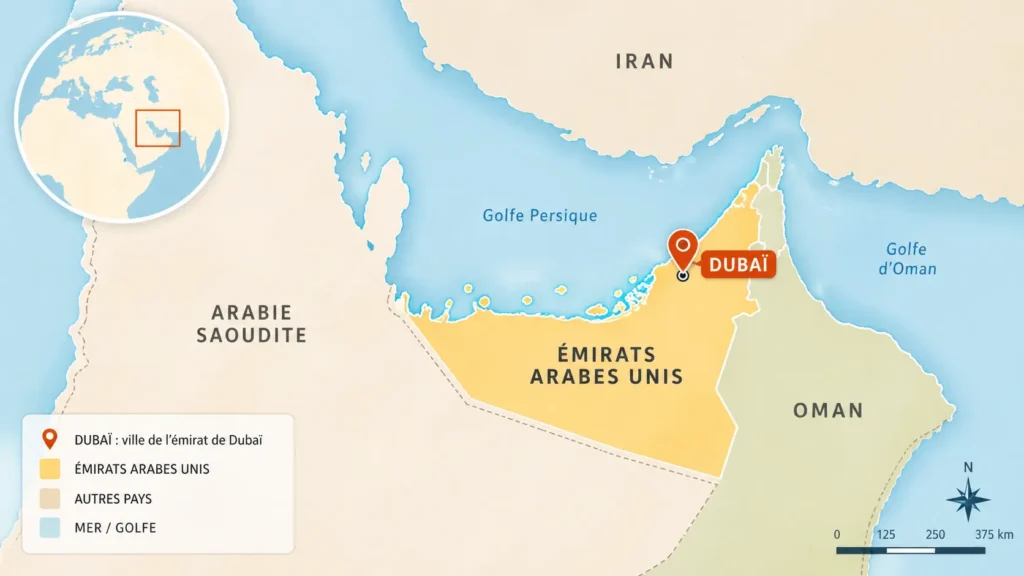 Carte dubai monde